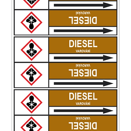 Značení potrubí, diesel